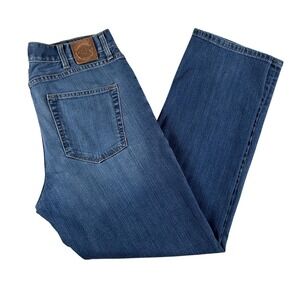 J.L. Powell Jeans Mens 36x31 Medium Wash Blue Regular Straight Denim Zip Fly